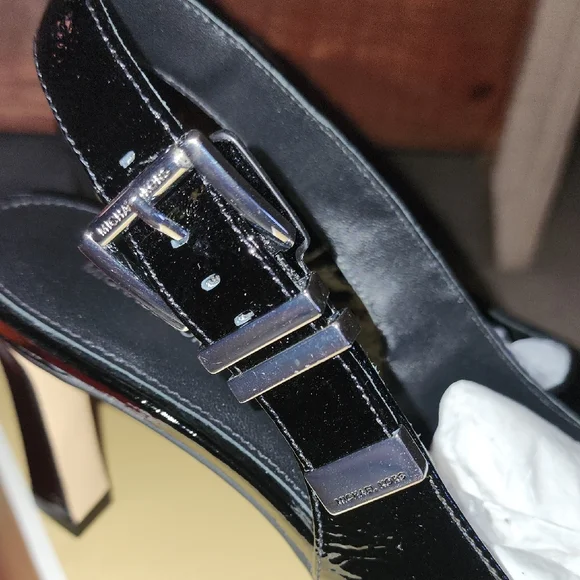 Michael Kors Black Patent Slingback Heels - Picture 3 of 7